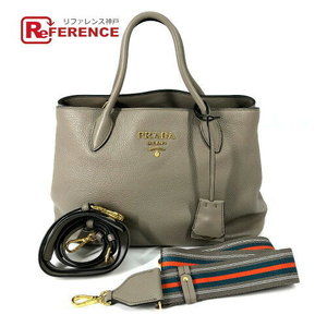 Prada VITDAINO Handbag Crossbody Leather Gray